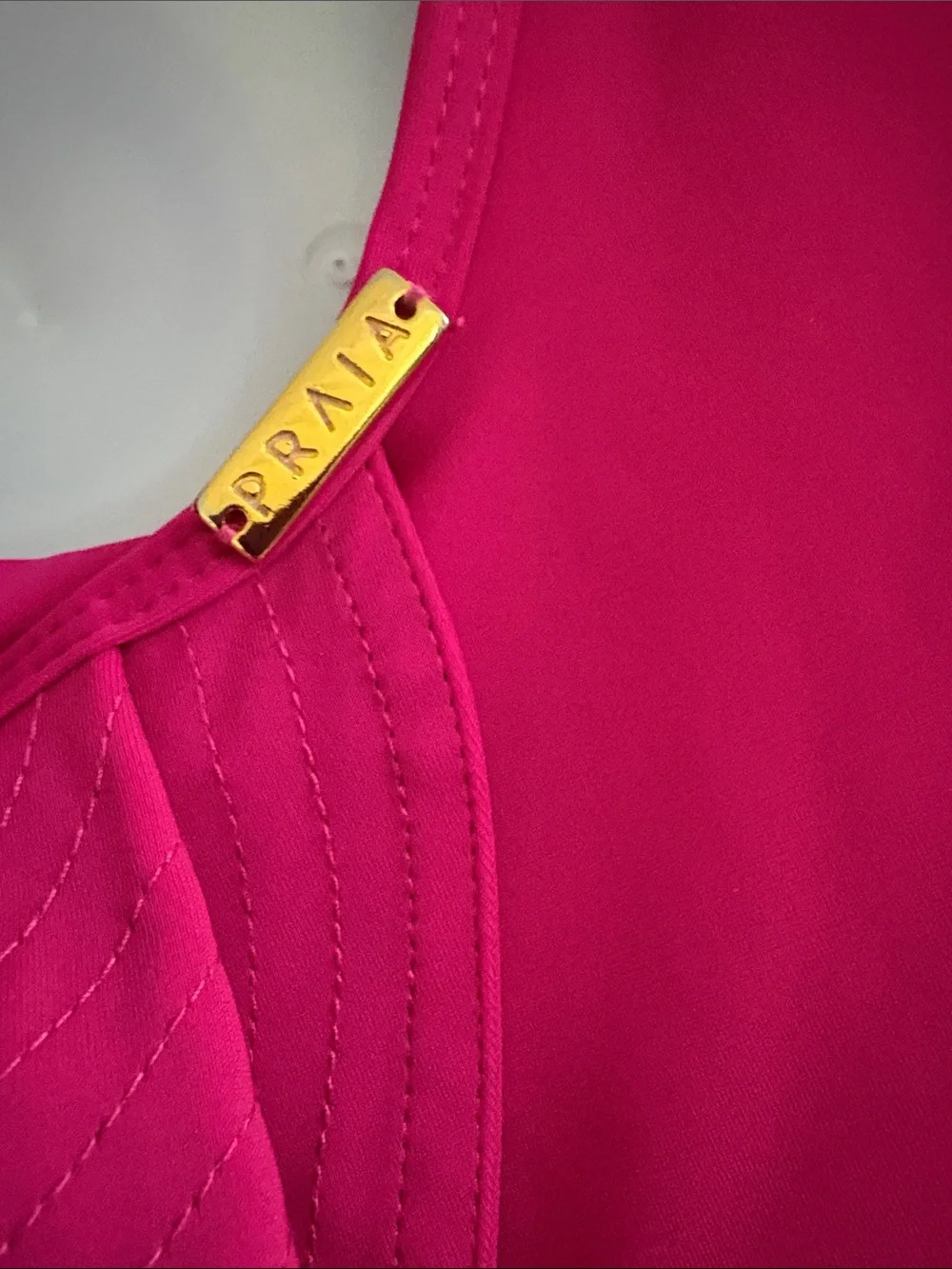 Praia Fushia ruffle shoulder Swimsuit Size XL